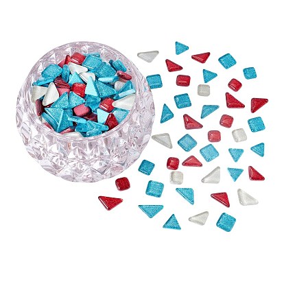Cabochons en verre arricraft, carreaux de mosaïque, avec des paillettes, pour la décoration de la maison ou le bricolage, formes mixtes
