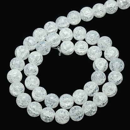Synthetic Crackle Quartz Round Beads Strands, 10mm, Hole: 1mm, about 42pcs/strand, 16.53 inch