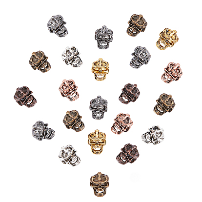 Tibetan Style Alloy Beads, Skull