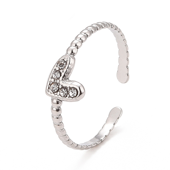 Открытое кольцо-манжета с кристаллами и стразами, 304 украшения из нержавеющей стали для женщин