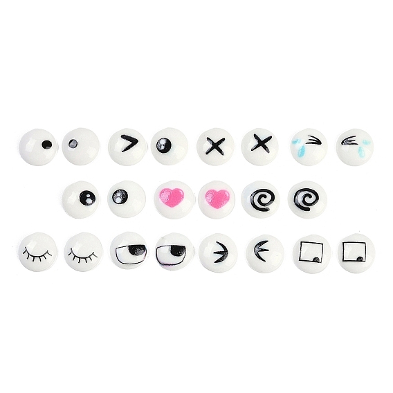 Плоские круглые кабошоны из мультяшной смолы