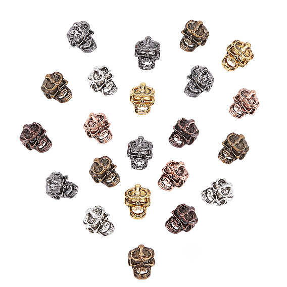 Tibetan Style Alloy Beads, Skull