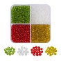 1000Pcs 4 Colors 8/0 Transparent Glass Seed Beads, Small Craft Beads for DIY Jewelry Making, Round