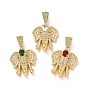 Латунные микро проложить кубического циркония подвески, без кадмия и без свинца, Слон прелести, золотые