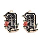 Подвески из эмали из сплава с покрытием на тему Хэллоуина, без кадмия, без никеля и без свинца, золотой свет, талисман летучая мышь/замок/гроб