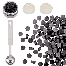 CRASPIRE DIY Scrapbook Crafts, Including Octagon Sealing Wax Particles, Stainless Steel Spoons and Candles