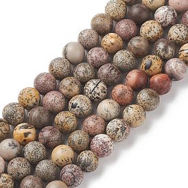 Perles rondes en jaspe naturel dendritique, jaspe de chohua