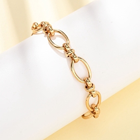 304 браслеты из овальных звеньев из нержавеющей стали для женщин, ионное покрытие (ip)