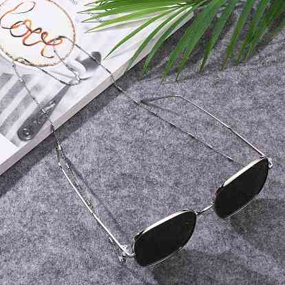 Eyeglasses Chains, Neck Strap for Eyeglasses, with Vacuum Plating 304 Stainless Steel Cable Chains, Tube Beads and Rubber Eyeglass Holders