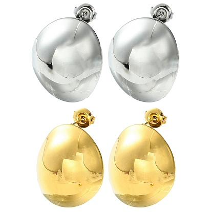 304 из нержавеющей стали серьги, овальные