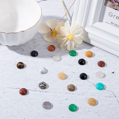 Natural & Synthetic Mixed Stone Cabochons, Half Round/Dome