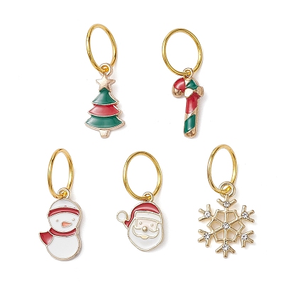 Рождественская тема железные дреды бусы, сплав эмали плетение подвески для волос украшения зажимы