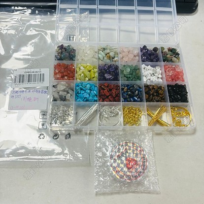 Kit de fabrication de bijoux en pierres mélangées naturelles et synthétiques, bricolage, fabrication de boucles d'oreilles, de bracelets et de colliers