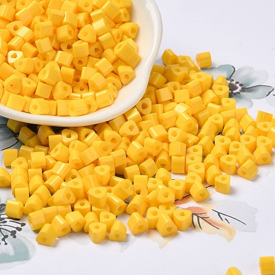 Запекание расписной стеклянной бусины, Цейлон, треугольное отверстие, душат