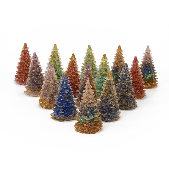 Gemstone Home Display Decorations, with Resin and Glitter Powder, Christmas Tree