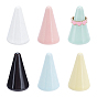 6pcs 6 couleurs présentoirs à bagues en émail vitreux en forme de cône, pour présentoirs à bagues