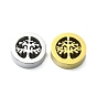 Ion Plating(IP) 304 Stainless Steel Beads, Flat Round with Tree