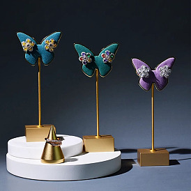 Velvet with Metal Earrings Display, Butterfly