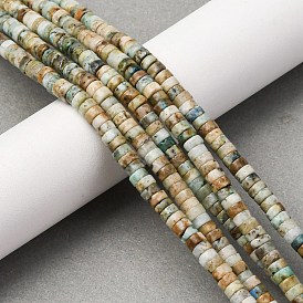 Бусы из натуральной желтой бирюзы (яшмы), диск, Heishi бусы