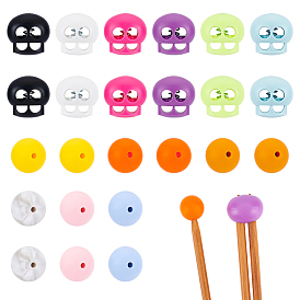 Набор для поиска поделок для изготовления ювелирных изделий, в том числе пластиковые шнуровые замки, Круглые бусины из пищевого экологически чистого силикона