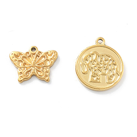 304 Настройки горный хрусталь из нержавеющей стали кулон, реальный 18 k позолоченный