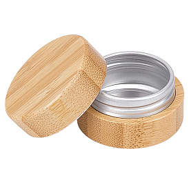 Баночка для крема из бамбука и алюминия, многоразовая косметическая бутылка, колонка