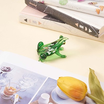 China Factory Frog Figurines, Hand Blown Glass Frog Miniature