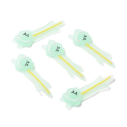 Luminous PVC Cabochons, for Hair Accessories, Crocodile
