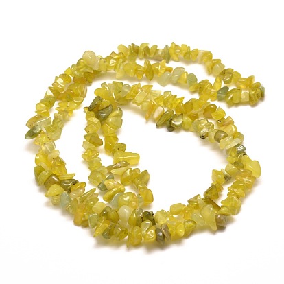 Natural Jade Chip Bead Strands, 5~8x5~8mm, Hole: 1mm, about 31.5 inch