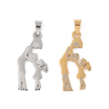 Ионное покрытие ко дню матери (ip) 304 подвески из нержавеющей стали, лазерная резка, очарование матери и дочери