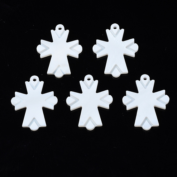 Natural Freshwater Shell Pendants, Cross
