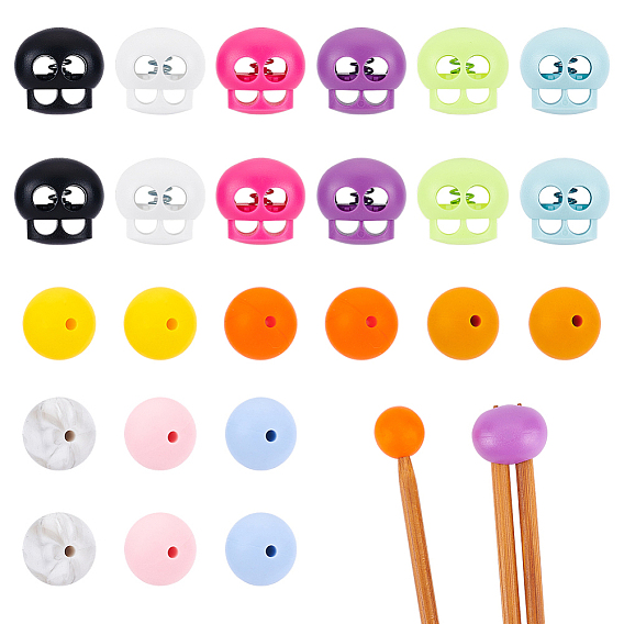 Набор для поиска поделок для изготовления ювелирных изделий, в том числе пластиковые шнуровые замки, Круглые бусины из пищевого экологически чистого силикона