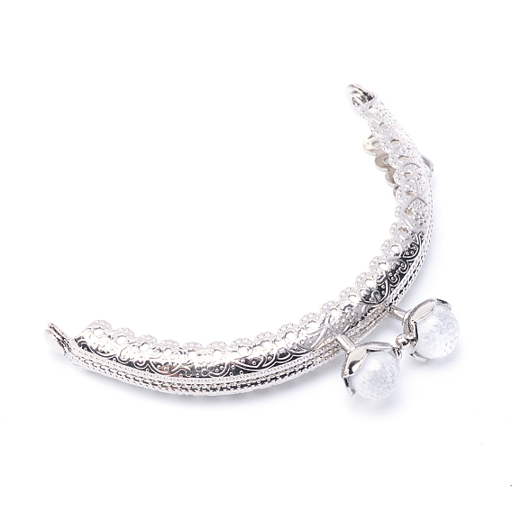 Ручка с железным кошельком, С полукруглыми бусинками из смолы, Для швейной машины, платина