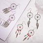 SUNNYCLUE DIY Woven Net/Web & Feather Dangle Earrings Making, with 304 Stainless Steel Pendants, Tibetan Style Alloy Pendants, Glass Beads, Brass Earring Hooks and Bead Container
