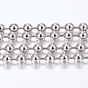 Vacuum Plating 304 Stainless Steel Ball Chains, with Spool, Round