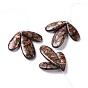 Assembled Synthetic Bronzite and Pyrite Pendants, Teardrop