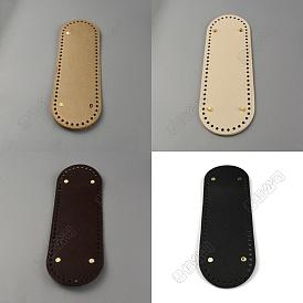 4 Stück 4 Farben ovale Strick- und Häkeltaschen aus PU-Leder für Nagelunterseiten, mit Eisennagel