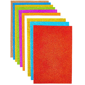 10 самоклеящиеся листы из ЭВА-пены для рукоделия, с блеском порошков, прямоугольные
