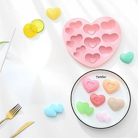 Heart Food Grade Silicone Molds, Fondant Molds, Baking Molds, Chocolate, Candy, Biscuits, UV Resin & Epoxy Resin Jewelry Making