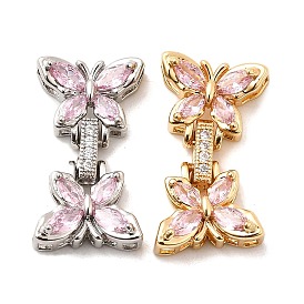 Латунные микро проложить кубического циркония раз за застежками, бабочка