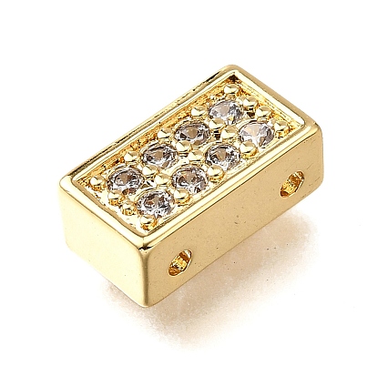 Латунные микропаве прозрачные многонитевые звенья из циркония, прямоугольные, стойки покрытие, долговечный, без свинца и без кадмия