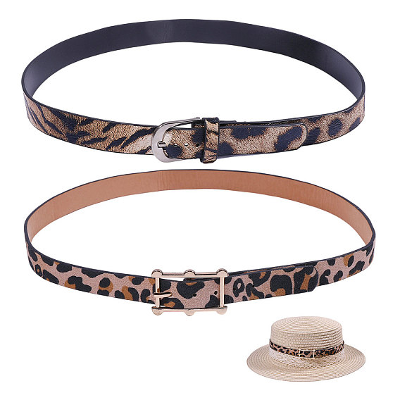 2 шт. 2 стили резинки для шляп из искусственной кожи, с пряжкой сплава, для ковбойской шляпы, шляпа-федора с загнутыми полями, украшение соломенной шляпы