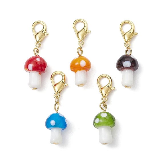 Подвеска в виде гриба лэмпворк своими руками, Сплав с застежками когтя омара