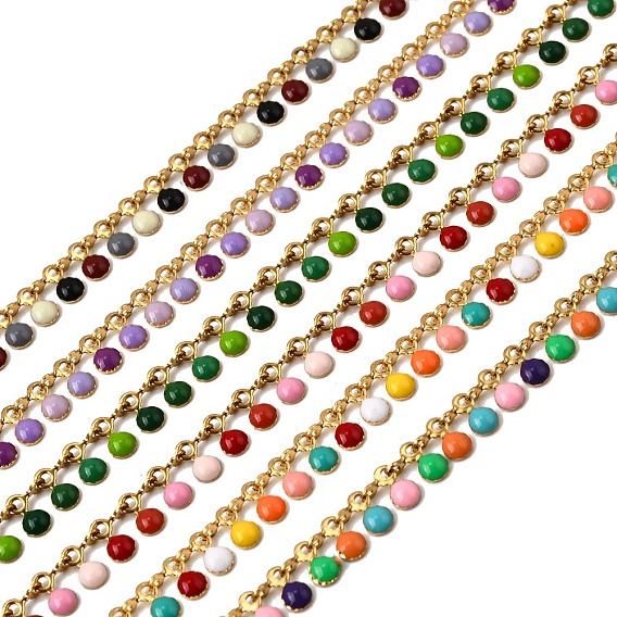 304 плоские круглозвенные цепи из нержавеющей стали, с эмалью, стойки покрытие, долговечный, ионное покрытие (ip), несварные, с катушкой, реальный 18 k позолоченный