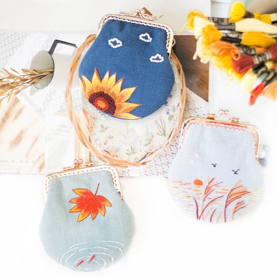 Подвесная сумка из ткани ручной работы в старинном стиле, наборы для вышивки своими руками для кошелька