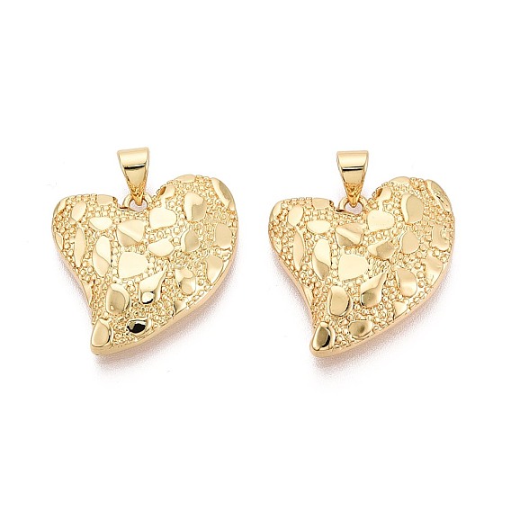 Текстурированные латунные подвески, сердце прелести