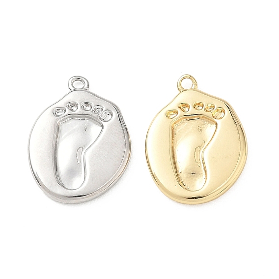 Латунные подвески, плоский круглый с подвесками в виде следа