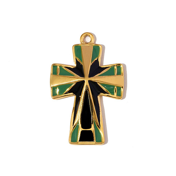 304 нержавеющей стальной эмали подвески, крест прелести, ионное покрытие (ip)