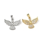 Латунные микропаве прозрачные подвески с фианитом, очарование птицы