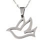 201 Stainless Steel Pendants Necklaces, with Cable Chains and Lobster Claw Clasps, Pigeon